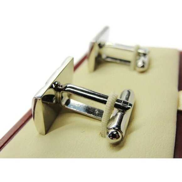 Banana Republic Kenneth Roberts Cufflinks Polished Stainless Steel Rectangle IOB - Picture 6 of 11